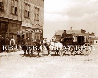  STAGE COACH IN OLD TWIN FALLS IDAHO ID NEWSPAPER OFFICE STREET PHOTO