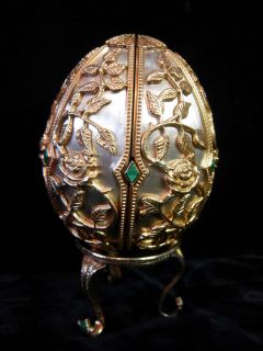 Franlin Mint House of Igor Faberge Egg   Sterling Silver 18kt Gold