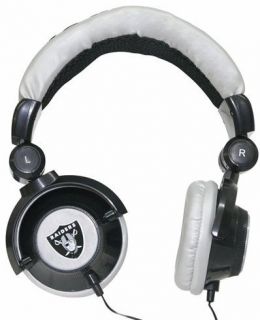 iHip NFL OAKLAND RAIDERS DJ STYLE HEADPHONES Noise isolating ipod
