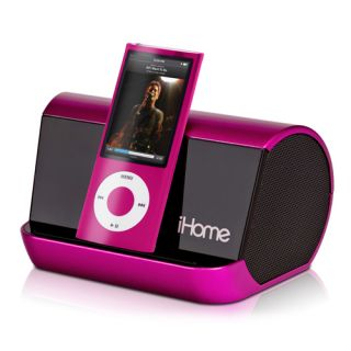 iHome IHM9 Pink Portable Stereo Speaker for iPhone iPod Touch Nano
