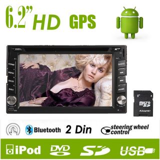 Hot 2 DIN 6 2 in Dash Car DVD CD FM Player Android GPS Navigation 3D