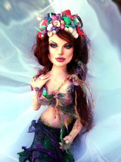 Angelina Jolie Portrait Fantasy Mermaid Sculpture by Laurie Leigh