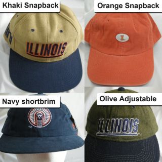New Illinois Fighting Illini Vintage Snapback Adjustable Cap Hat 1990s
