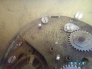 Imhof 7 Jewels Swiss Clock Brass  Parts Restore Very