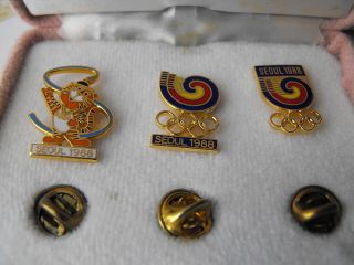 Official Memorial Pin Set of 1988 Seoul Korea Olympic Games Boxed Set
