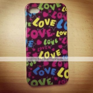 USD $ 2.69   Love Word Pattern Hard Case for iPhone 4 and 4S (Multi