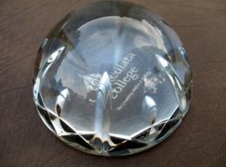 Waterford Crystal Immaculata College University Vintage Paperweight