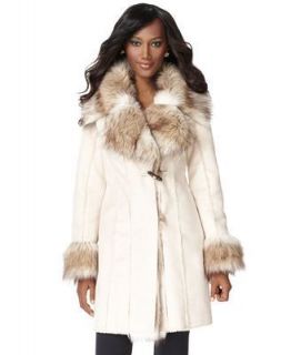 NWT INC INTERNATIONAL CONCEPTS OYSTER FAUX SHEARLING COAT, SIZE M. $