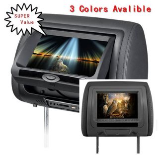  Black 7inch LCD Car Monitor 2 DVD Player Headrest DVD Player