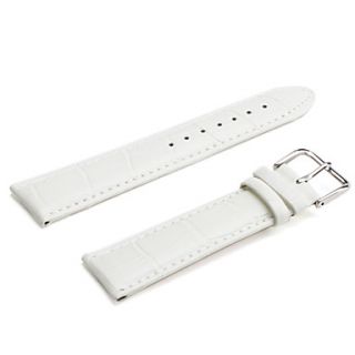 USD $ 3.59   Unisex Genuine Leather Watch Strap 22MM(White),