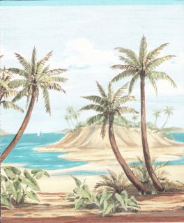  Trees on The Beach 10 1 4 inches Wide Wallpaper Border Wall