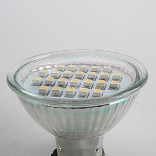 mr16 1 1.5w 24x3528 SMD 50 60lm 2800 3200k chaude ampoule blanche Spot