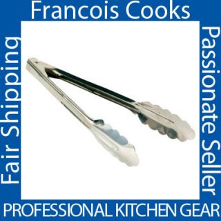10 inch Metal Tongs Stainless Steel French Cooking Cook