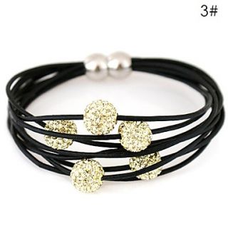 EUR € 12.23   Pure Color Zircon Kralen Zwart Touw armband (assorti