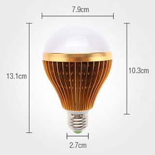 E27 10W 1000 1100lm 3000 3500K Warm White Light LED Ball Bulb (85 265V