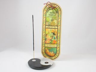  Yang Soapstone Incense Stick Burner 4 + India Temple Incense (IBS786
