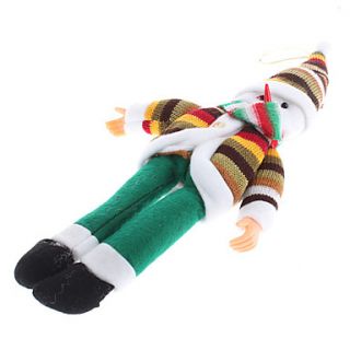 USD $ 3.49   28cm 11 Hatted Knitted Santa Claus in Green Trousers