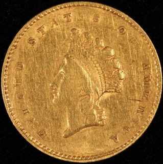 1855 Gold Dollar Indian Head Type 2 KM 83