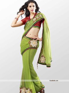 Ethnic Bridal Bollywood Indian Green Saree 