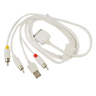  de Première Qualité USB/AV pour iPod/iPhone 2G/3G (Câble 1.29 M