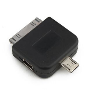 Mini USB Female to 30pin Connector and Micro USB Male Adapter for iPad