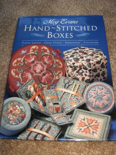 Meg Evans Hand Stitched Boxes Pattern Book Cross Stitch Plastic Canvas