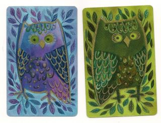 Swap Playing Cards 2 Single Owls Birds