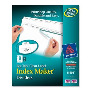  11491 Big Tab Clear Label Index Maker Dividers 11x8 1 2 8 Tab