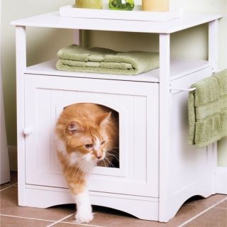New Pet Bed Dog or Cat Cottage Cabinet House Litter Box Hut with Shelf