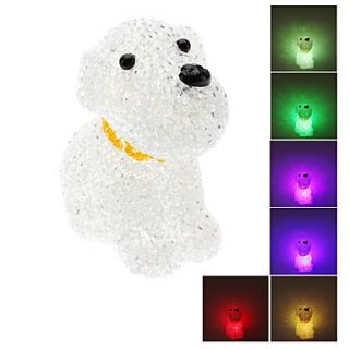 USD $ 6.39   Novelty Puppy Style Colorful Light Crystal LED Night Lamp
