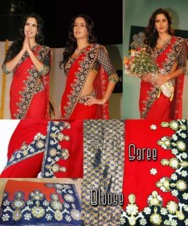 Bollywood Sari Saree Sarees Indian Designer Embroidered Katrina Kaif