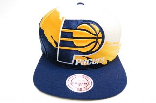 Indiana Pacers Paintbrush Snapback Basketball Mitchell & Ness Hat Mens