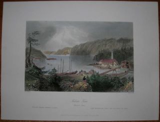 1842 Bartlett print CANADA INDIANTOWN (NORTH END OF SAINT JOHN), NEW