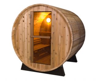 Sauna Barrel Sauna Kit Western Red Cedar Indoor or Outdoor Use 3 Sizes