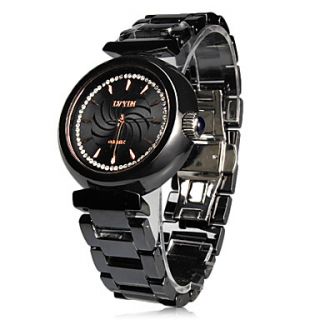 USD $ 47.99   Couple Style Ceramic Analog Quartz Wrist Watch (Black