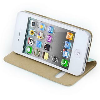 USD $ 6.49   Protective PU Leather Case for iPhone 4 with Protection