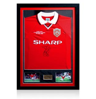Framed Manchester United 1999 Shirt Signed By Sheringham Solskjaer