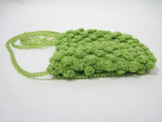 Inge Christopher Green Crochet Small Shoulder Handbag