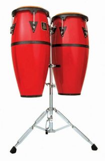  Percussion Aspire Fiberglass Red Conga Drums Set LPA646F RD