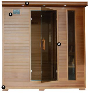  Cedar Far Infrared Sauna w Carbon Heaters Sound System New