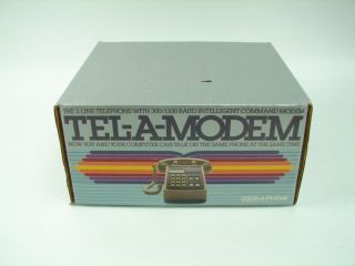 Tel A Modem Computer Telephone 2 Line Phone Vtg 1200 Baud Intelligent