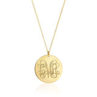  Necklace Monogram Disc Necklaces Personalize Gold Initial Necklace