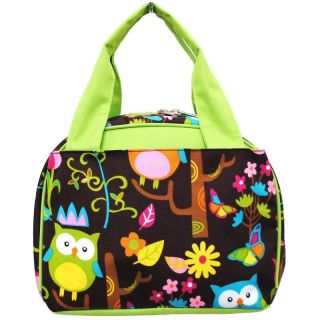  Lime Trim Insulated Bowler Style Lunch Bag School Box Tote