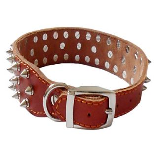 USD $ 22.70   Adjustable Spiked Style Leather Dog Collar (56cm x 3.5cm