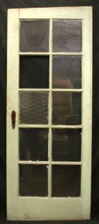 31x76 Antique Pine Wood French Interior Door Divided Window Glass