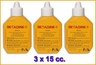15 cc. BETADINE POVIDONE IODINE FIRST AID SOLUTION ANTISEPTIC CUTS