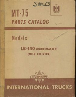 1950 IH INTERNATIONAL TRUCK PARTS CATALOG MANUAL MT75 LB14 MILK