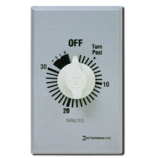 Intermatic FF30MH 30 Minute Spring Loaded Wall Timer, Brushed Metal