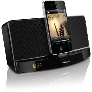 Philips AD300 Docking Speaker System for iPod iPhone  w LED Alarm