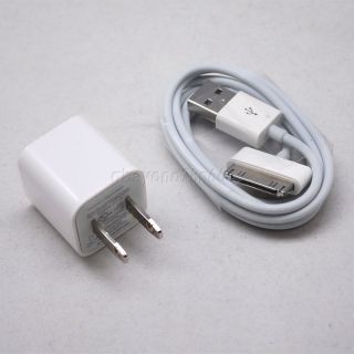 AC Wall Charger Adapter USB Data Sync Cable for iPod Touch iPhone 4S